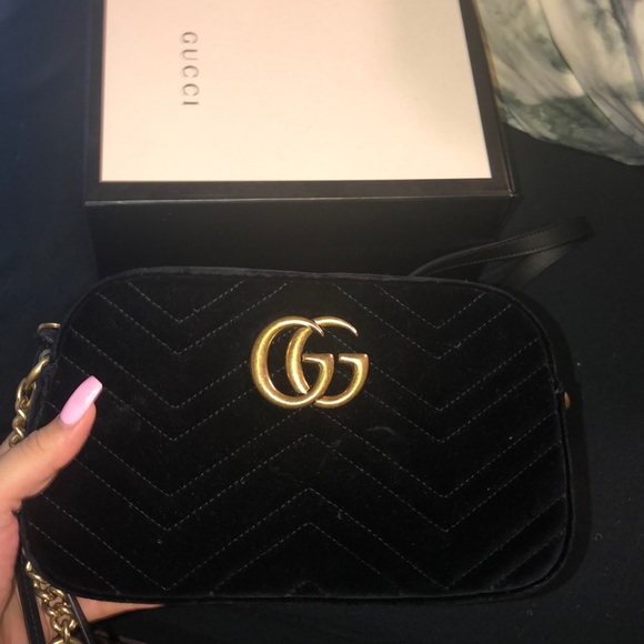 gg marmont velvet crossbody bag